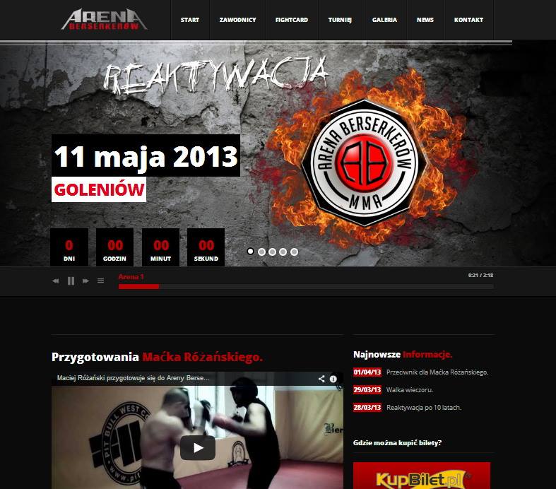 Strona internetowa Areny Berserkerów